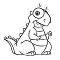 Parody dinosaur character animal minimalism joke illustration cartoon contour coloring