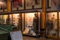 Parola, Finland - May 2, 2019: Tank Museum in the city of Parola. In the windows, mannequins in the form of military Finnish army