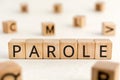 Parole - word from wooden blocks with letters Royalty Free Stock Photo