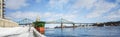 Paroramic View of Montreal Old Port  located on the St. Lawrence River Royalty Free Stock Photo