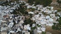 Village of Lefkes on the island of Paros in the Cyclades in Greece from the sky