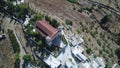 Village of Lefkes on the island of Paros in the Cyclades in Greece from the sky