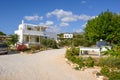 Paros, Greece - September 27, 2020: Beautiful holiday villa near the beach in Logaras village