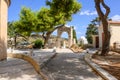 Pathway to the old Greek graveyard in Lefkes on Paros Island Royalty Free Stock Photo
