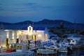 Paros, Greece, September 13 20018, tourists of various nationalities have a dinner in the small port of Naoussa
