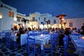 Paros, Greece, September 13, 20018, tourists of various nationalities relax in the various restaurants in the port of Naoussa