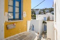 Typical Greek architecture in Lefkes village on Paros Island, Cyclades, Greece Royalty Free Stock Photo