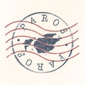 Paros, Greece Stamp Postal. Map Silhouette Seal. Passport Round Design. Vector Icon. Design Retro Travel.
