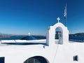 A beautiful white roof of an Orthodox Church in Paros, Greece