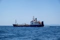 Oil Products Tanker cruising in Aegean sea, clear blue sky Royalty Free Stock Photo