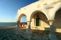 PAROS, SEPTEMBER 16 2018, Tourists visit the church of Agios Konstantinou before sunset