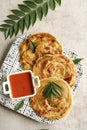 Parotta or Paratta Bread with Curry Sauce Royalty Free Stock Photo