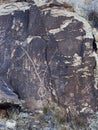 Parowan Gap Petroglyphs Native American rock art. Royalty Free Stock Photo