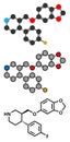 Paroxetine antidepressant drug (SSRI class) molecule