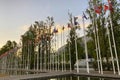 The Parque das NaÃÂ§ÃÂµes , colloquially known as Expo is a district of Lisbon, the capital of Portugal. all the flags floating in