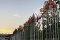 The Parque das NaÃÂ§ÃÂµes , colloquially known as Expo is a district of Lisbon, the capital of Portugal. all the flags floating in