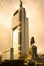 Telefonica building and General Baquedano Monument at Providencia district