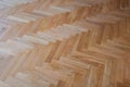Parquet floor background - herringbone parquet flooring Royalty Free Stock Photo