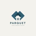 Modern house parquet minimalist logo template vector illustration design. simple interior logo concept Royalty Free Stock Photo