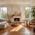 Parquet Panache: Modern Living in an Athens Apartment Royalty Free Stock Photo