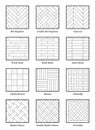 Parquet Patterns Collection Outline Illustration