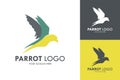 Parrot Bird Colorful Flat Logo Corporate Vector Illustration Royalty Free Stock Photo
