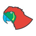 Parrot Bird Flat Icon Logo Illustration.Red Parrot icon vector eps10. Royalty Free Stock Photo