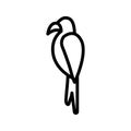 Parrot bird line icon. Sign pets, vet and veterinary icons. Outline sign for mobile concept and web design, store, logo