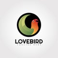 Parrot bird logo design, lovebird icon