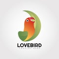 Parrot bird logo design, lovebird icon