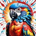 Parrot bird pair macaw amazon psychedelic color