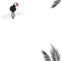 Parrot bird tattoo icon isolated on white background Royalty Free Stock Photo