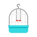 Parrot cage icon, flat style