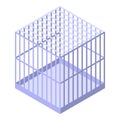 Parrot cage icon, isometric style