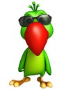 Parrot cartoon character with sunglass