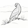 Realistic Parrot Coloring Pages: Mountain Field Art Inspired