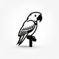 Minimalist Parrot Icon: High Resolution Wood Sculptor Style Logo Royalty Free Stock Photo