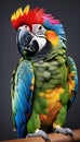 Parrot dressed in hippie clothes: Humanization of Animals Concept