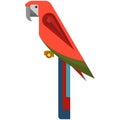 Parrot flat vector, macaw icon, tropical bird logo