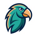Parrot head mascot logo art illustration Royalty Free Stock Photo