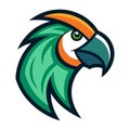 Parrot head mascot logo art illustration Royalty Free Stock Photo
