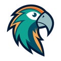 Parrot head mascot logo art illustration Royalty Free Stock Photo