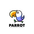 Cute parrot mascot cartoon design