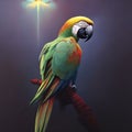 Parrot photorealistic cinematic lighting background