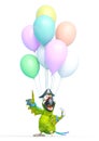 Parrot pirate got some balloons