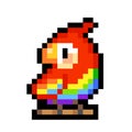 Pixel parrot bird image 8 bit