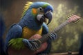 A Parrot Playing a Guitar