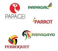 Parrot set of logos