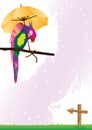 Parrot With Umbrella_eps Royalty Free Stock Photo