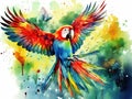 Parrot Watercolor Parrot illustration Tropical bird watercolor Made With Generative AI illustration